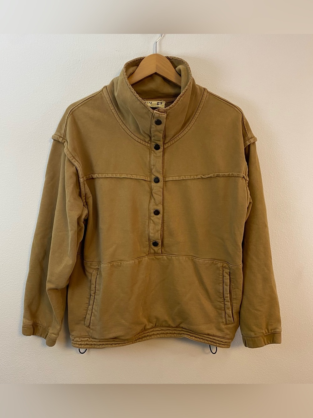 Bucket List Brown Pullover Sweatshirt Fall Neutral Oversized Womens Small